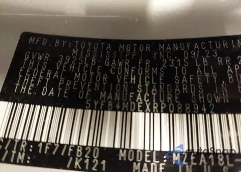 2024 Toyota Corolla Le из США, поврежденный, VIN 5YFB4MDEXRP088942